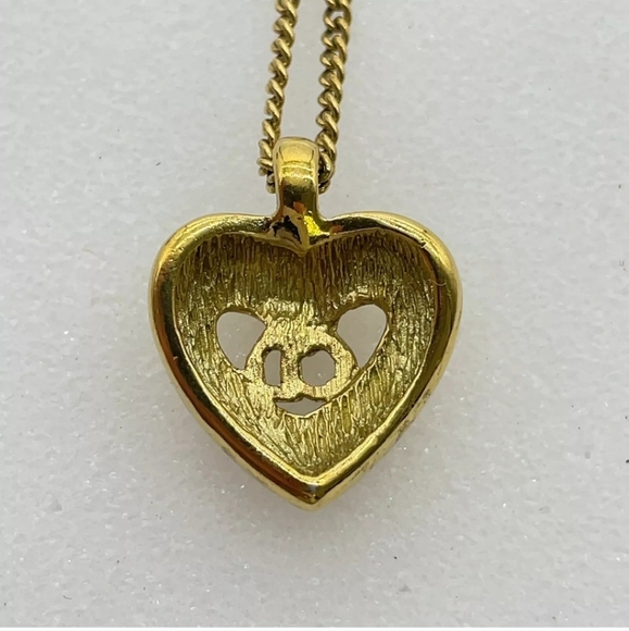 Christian DiorVtg./ Like New/ w CD Box CD Logo Heart Maquette Necklace Authentic - Picture 11 of 16